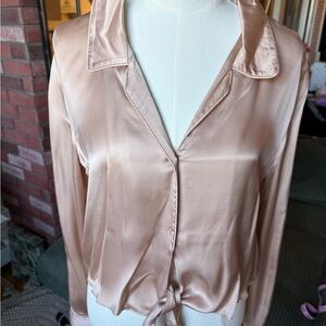 Aritzia Satin Blouse - Cream